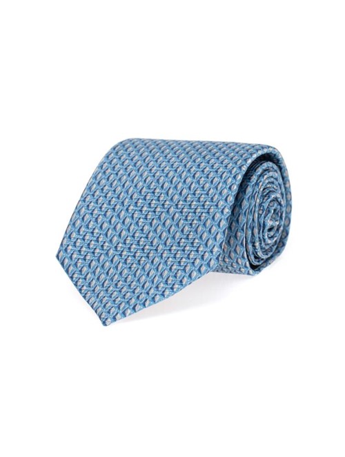 Gravata de Seda Estampada Azul