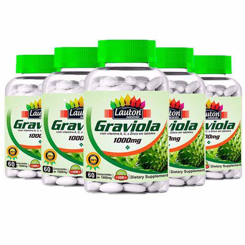 Graviola 1000mg - 5 Un de 60 Comprimidos - Lauton