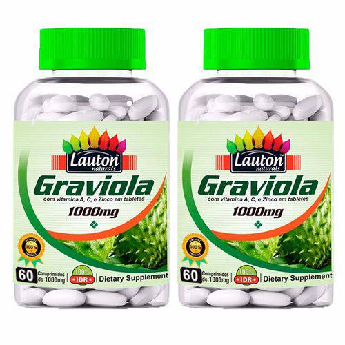 Graviola 1000mg - 2 Un de 60 Comprimidos - Lauton