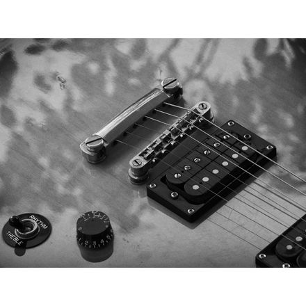 Gravura para Quadros - Arte Guitarra em PB 02 - 47,5 X 36 Cm - Papel Fotográfico Fosco