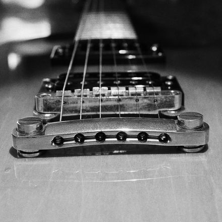 Gravura para Quadros - Arte Guitarra em PB 01 - 20 X 20 Cm - Papel Fotográfico Fosco