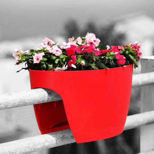 Greenbo Xl Planter Grande - Vaso para Sacadas - Vermelho