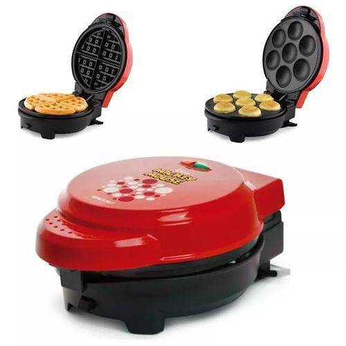 Grill Máquina de Cupcake, Waffle, Crepe e Omeleteira Mickey Disney Mallory 5 em 1