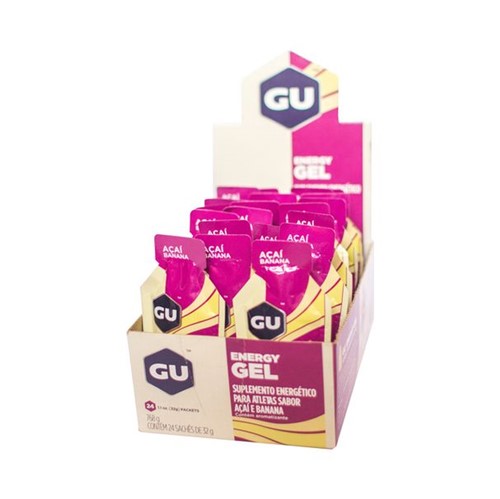 GU Energy Gel - Caixa 24 Sachês - Açai com Banana