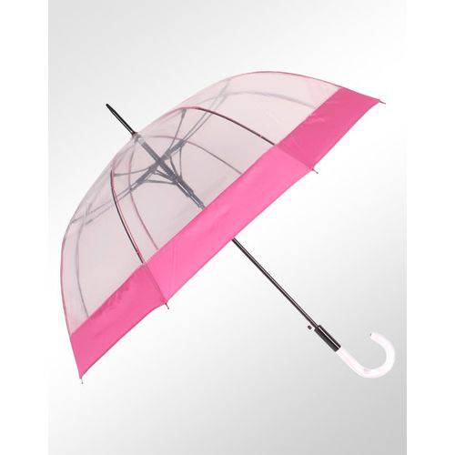 Guarda-Chuva Sombrinha Transparente Sky Dome Pink