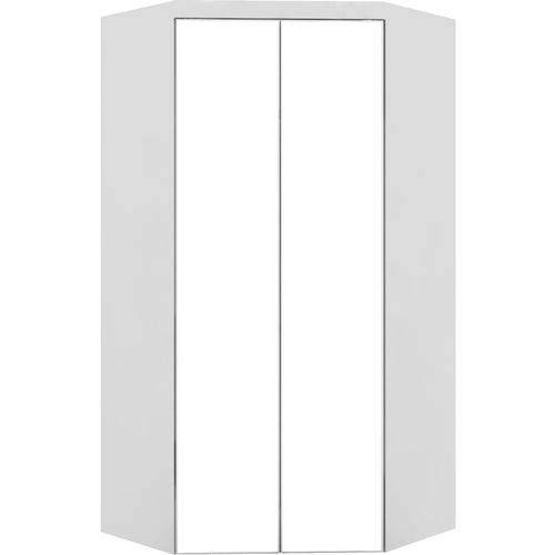 Guarda-roupa Canto Closet Virtual 2 Portas com Espelho e Gavetas Branco Robel