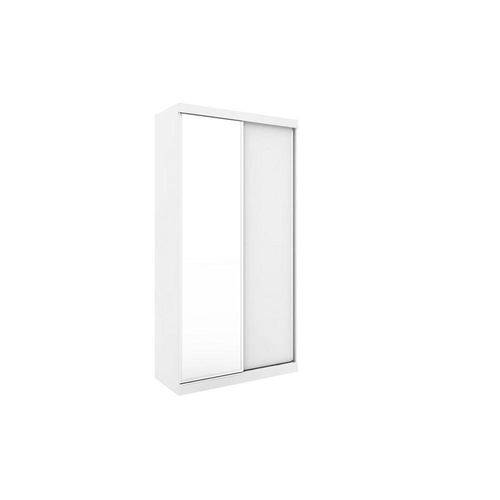 Guarda-roupa Casal Virtual 120 Cm com Espelho 2 Portas 6 Gavetas Branco