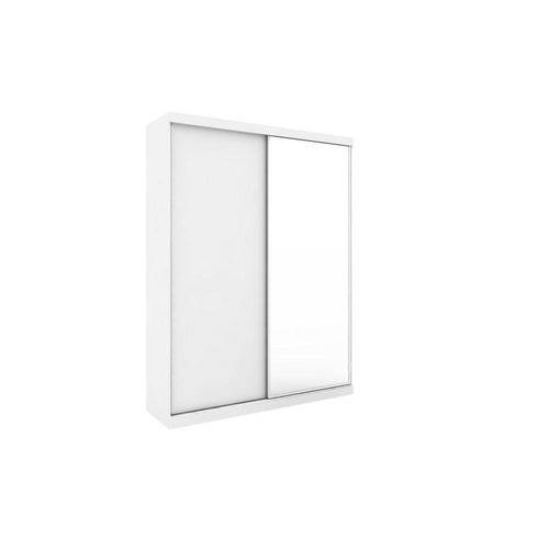 Guarda-roupa Casal Virtual 176 Cm com Espelho 2 Portas 6 Gavetas Branco