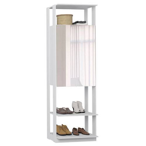 Guarda-Roupa Closet 2 Portas com Espelho 70 Cm Branco - Bentec