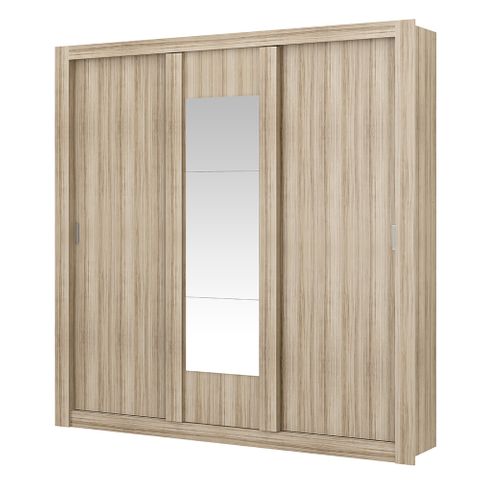Guarda-Roupa Elus com Espelho - 3 Portas - Anís ou Anís com Camurça