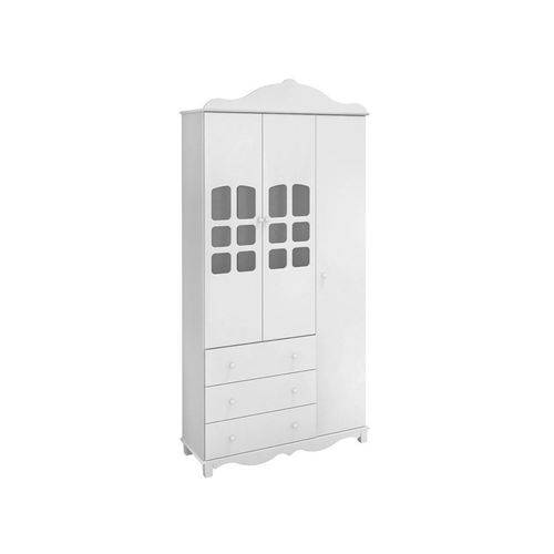Guarda-roupa Imperial 3 Portas Branco Acetinado – Lc Móveis