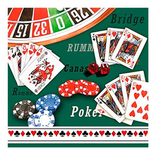 Guardanapo de Papel Casino Verde 20 Peças 33CM - 19452