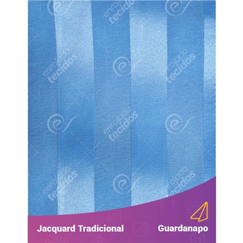 Guardanapo em Tecido Jacquard Azul Bebê Celeste Listrado Tradicional - 40x40cm