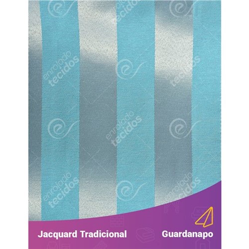 Guardanapo em Tecido Jacquard Azul e Prata Frozen Listrado Tradicional - 40x40cm