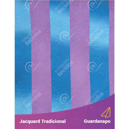 Guardanapo em Tecido Jacquard Azul Frozen e Rosa Listrado Tradicional - 40x40cm