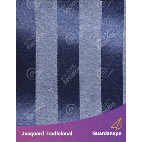 Guardanapo em Tecido Jacquard Azul Marinho e Cru Listrado Tradicional - 40x40cm