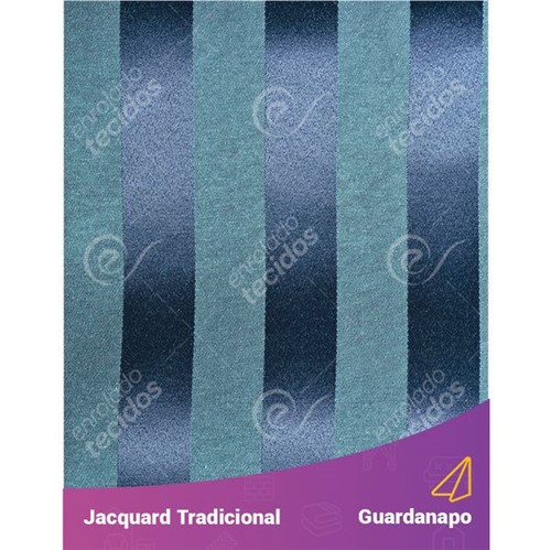 Guardanapo em Tecido Jacquard Azul Marinho e Turquesa Listrado Tradicional - 40x40cm
