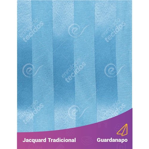 Guardanapo em Tecido Jacquard Azul Piscina Listrado Tradicional - 40x40cm
