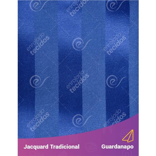 Guardanapo em Tecido Jacquard Azul Royal Listrado Tradicional - 40x40cm