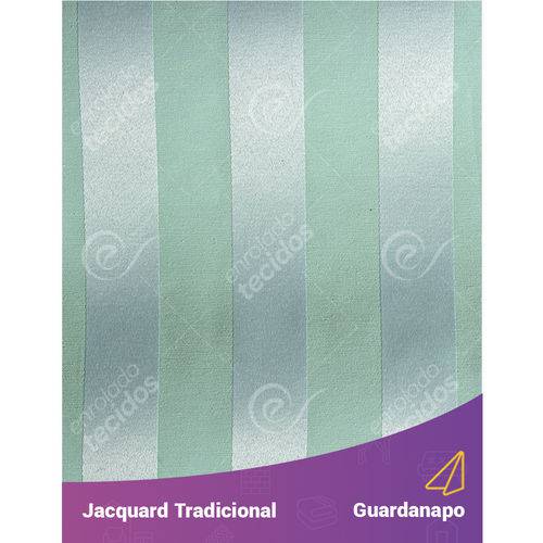 Guardanapo em Tecido Jacquard Azul Tiffany e Prata Listrado Tradicional - 40x40cm