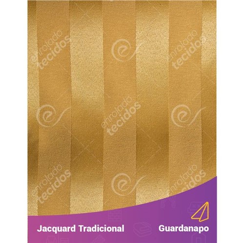 Guardanapo em Tecido Jacquard Dourado Ouro Vibrante Listrado Tradicional - 40x40cm