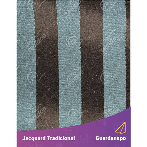 Guardanapo em Tecido Jacquard Marrom e Turquesa Listrado Tradicional - 40x40cm
