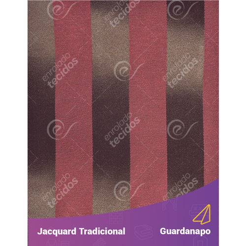 Guardanapo em Tecido Jacquard Marrom e Vermelho Listrado Tradicional - 40x40cm