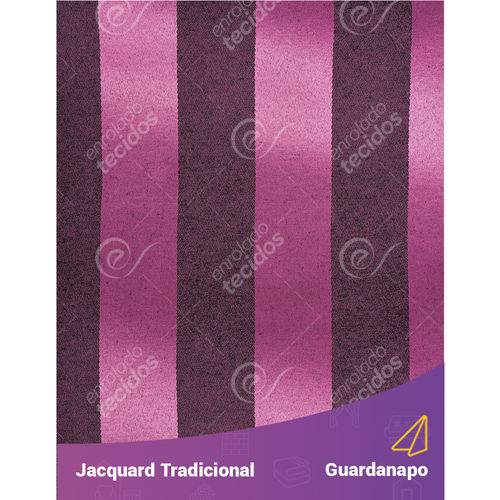 Guardanapo em Tecido Jacquard Pink e Preto Listrado Tradicional - 40x40cm