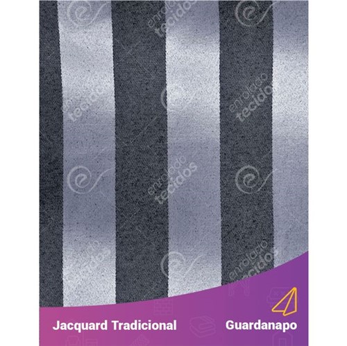 Guardanapo em Tecido Jacquard Preto Acizentado e Prata Listrado Tradicional - 40x40cm