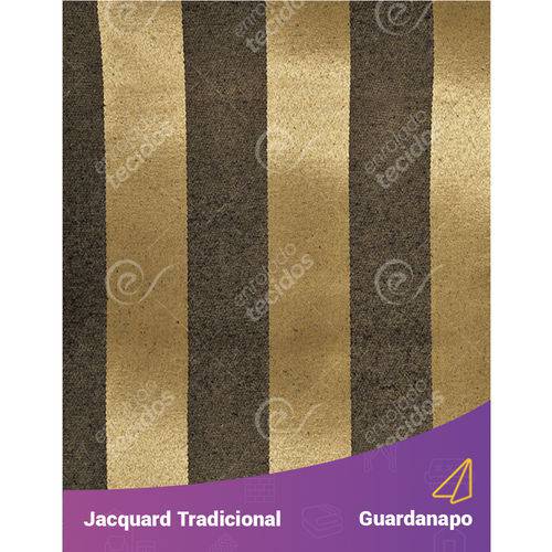 Guardanapo em Tecido Jacquard Preto e Dourado Listrado Tradicional - 40x40cm