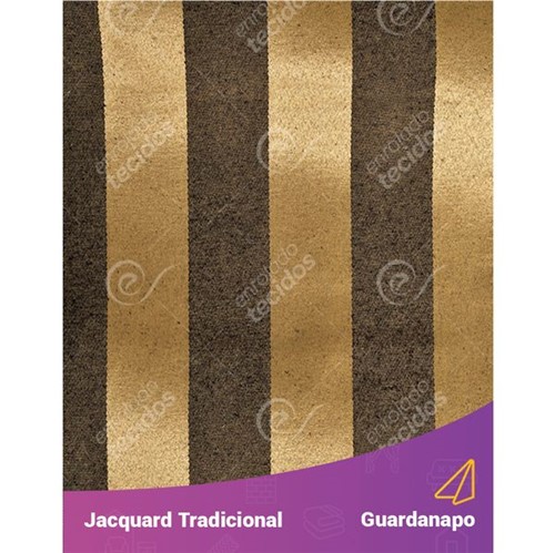 Guardanapo em Tecido Jacquard Preto e Dourado Listrado Tradicional - 40x40cm
