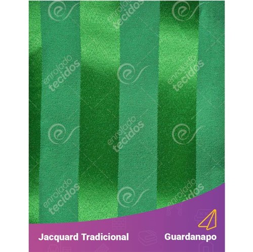 Guardanapo em Tecido Jacquard Verde Listrado Tradicional - 40x40cm