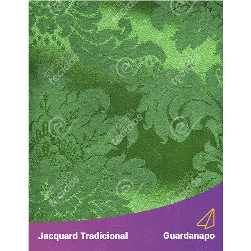 Guardanapo em Tecido Jacquard Verde Medalhão Tradicional - 40x40cm