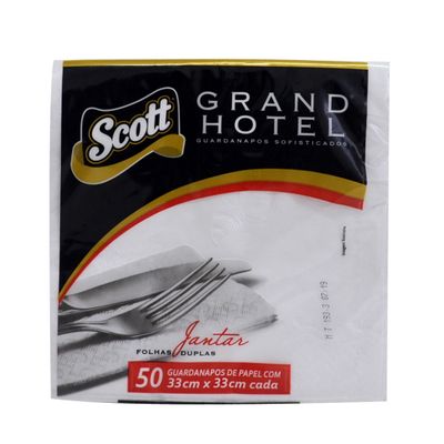 Guardanapo Folha Dupla Scott Grand Hotel Jantar 33cm X 33cm C/ 50 Unidades - Kimberly-Clark