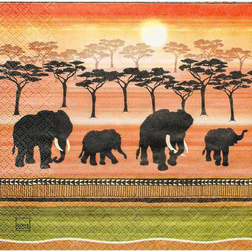 Guardanapo para Decoupage Toke e Crie Gcd211150 – 17717 – Elefantes Africanos (Com 02 Unidades)