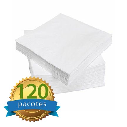 Guardanapo Pequeno Branco Folha Simples com 120 Pacotes