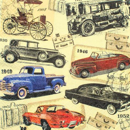 Guardanapo Toke e Crie Carros Vintage - 5 Unid