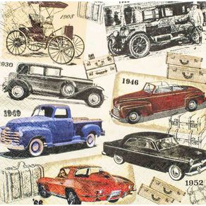Guardanapos Carros Vintage com 2 Unidades Ref.17711-GCD211625 Toke e Crie
