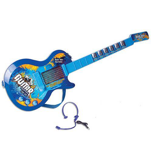 Guitarra com Microfone Guitar Rock Tour 9010b Azul - Fênix