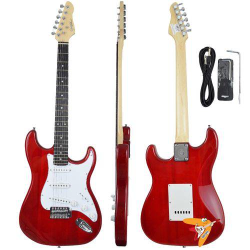 Guitarra Elétrica Strato G100 Trd/wh Translucent Red Giannini