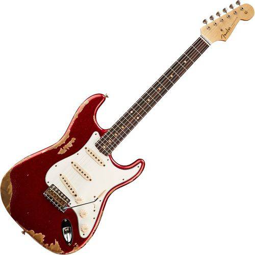 Guitarra Fender 60s Stratocaster Heavy Relic Custom Shop Built Red Sparkle