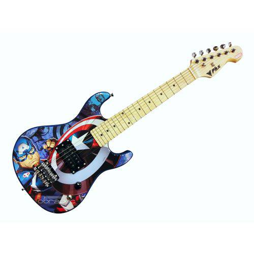 Guitarra Infantil Phoenix Marvel Capitão América com Correia GCM-2