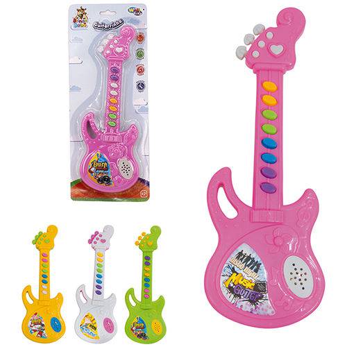 Guitarra Musical Infantil Baby Brinca Bebe Colors a Pilha na Cartela