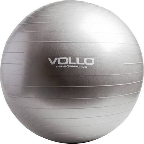 Gym Ball Vollo Tamanho 65cm Cinza com Resistência de 350kg e Bomba