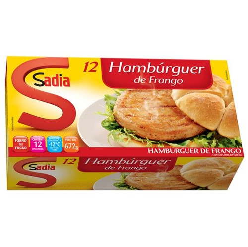 Hamburger Sadia 672g Frango