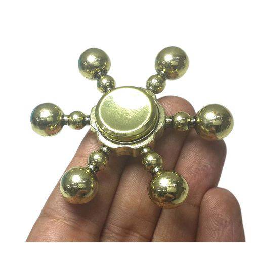 Hand Spinner Fidget de Metal Leme Dourado Gira Ansiedade Anti Estresse (bsl-gira-10)