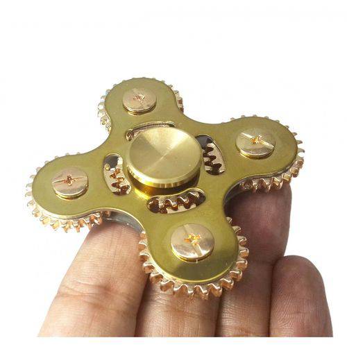 Hand Spinner Fidget Metal Engrenagens Ansiedade Estresse Dourado (bsl-gira-11)