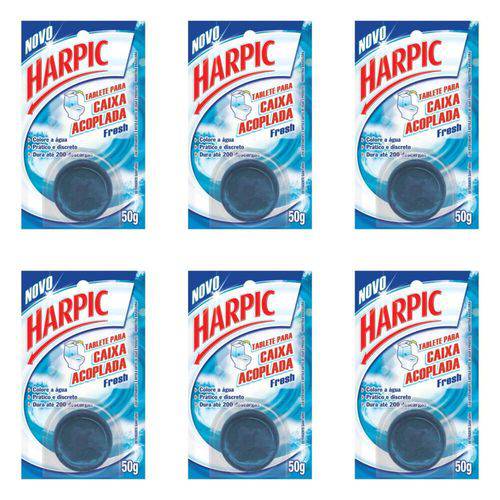 Harpic Bloco de Caixa Acoplagem Azul 50g (kit C/06)