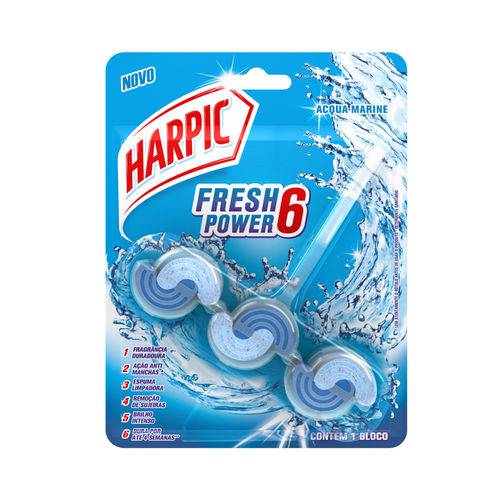 Harpic Bloco Sanitário Fresh Power 6 Acqua Marine