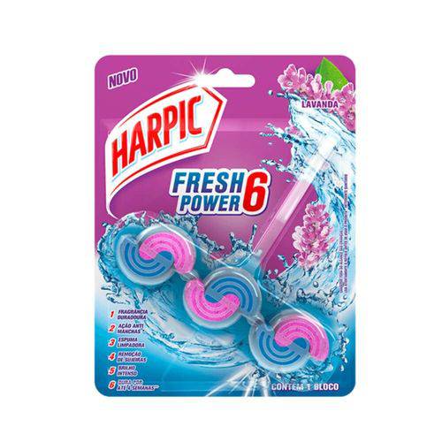 Harpic Fresh Power 6em1 Bloco Sanitário Lavanda 39g